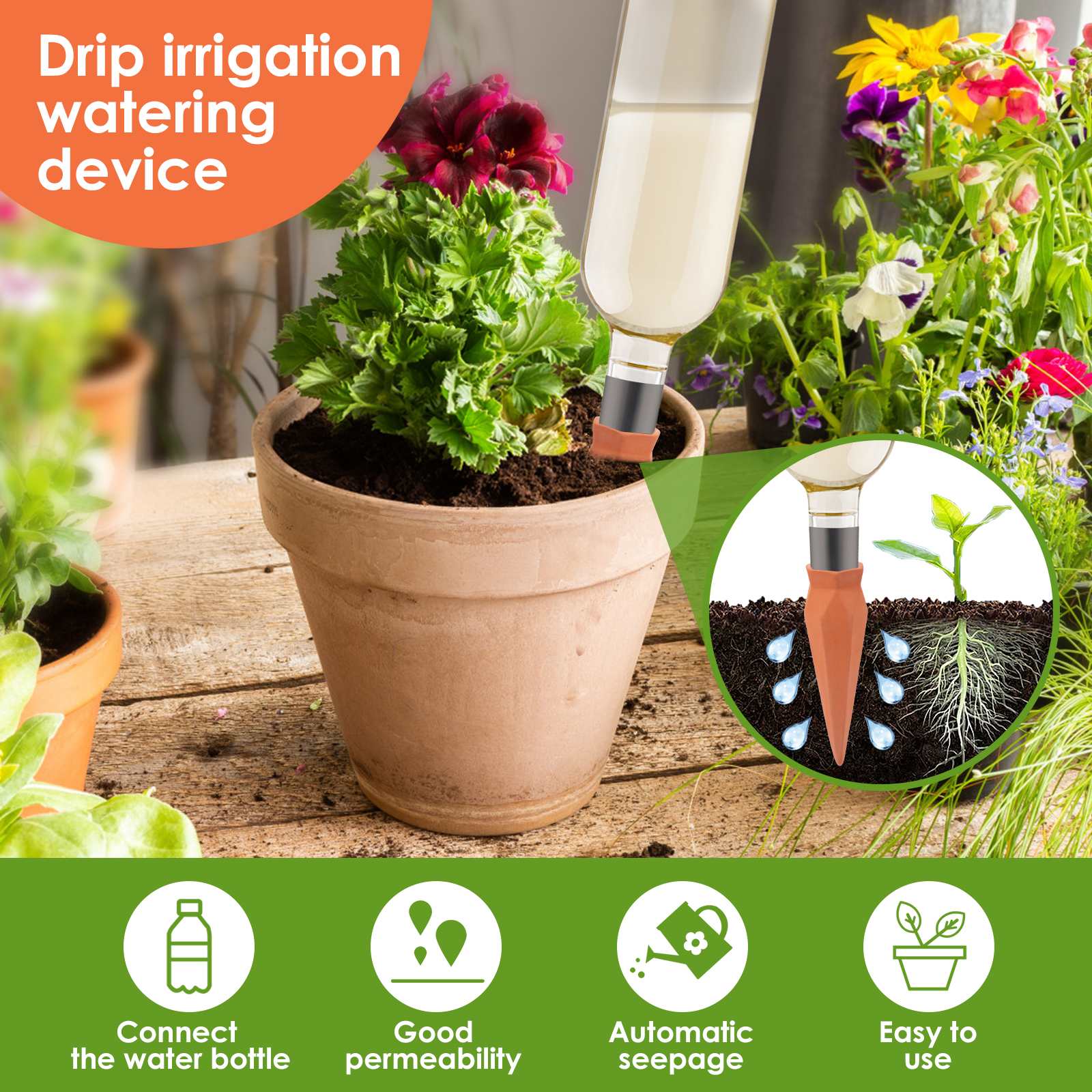 8Pcs Self Watering Stakes Red  – обзор и цена Self Watering Insert