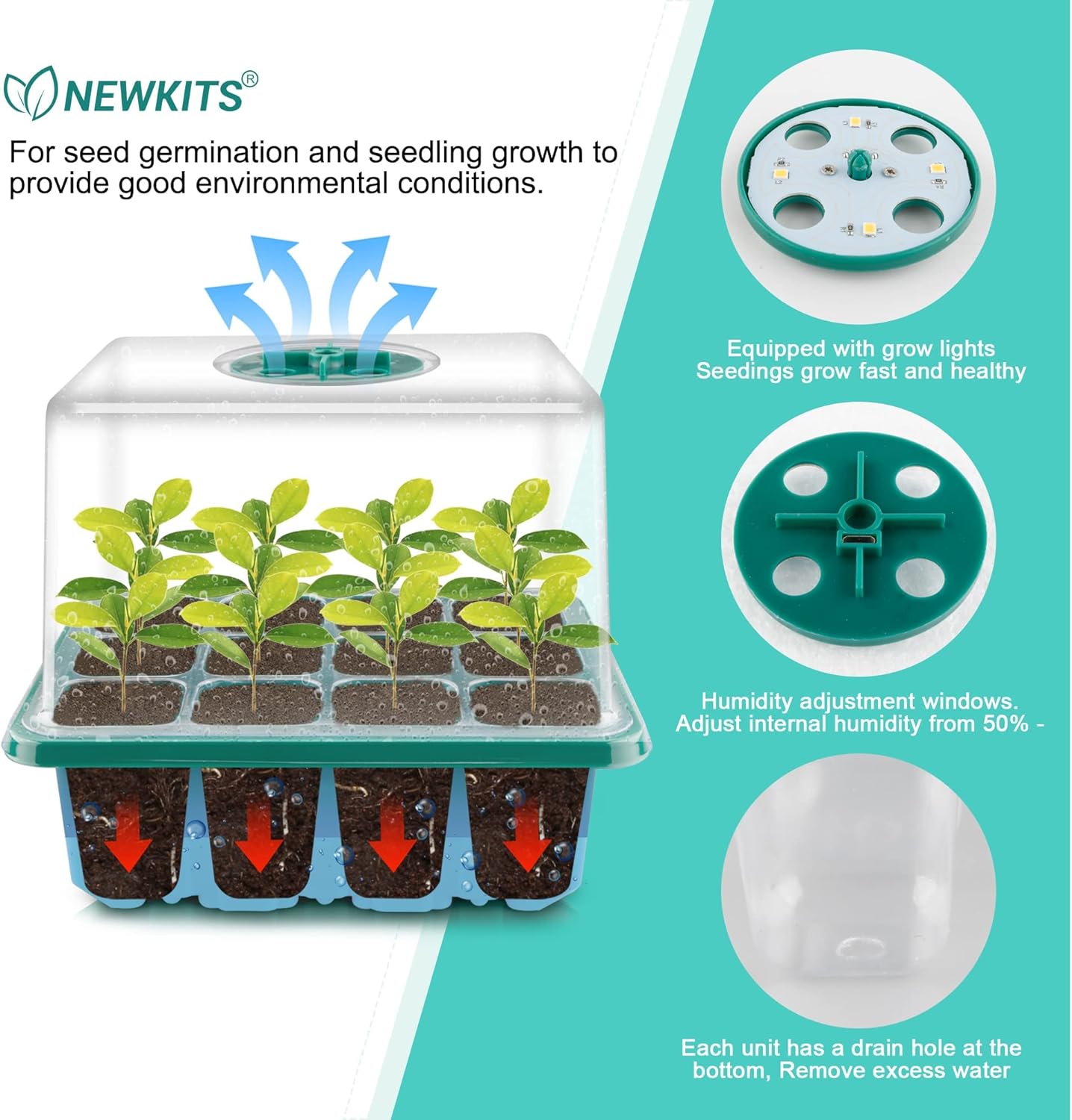 Seed Starter Tray with Grow Li – обзор и цена Humidity Dome Kit