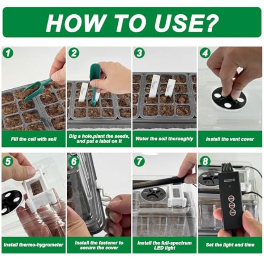 Seed Starter Tray with Grow Li – обзор и цена Humidity Dome Kit