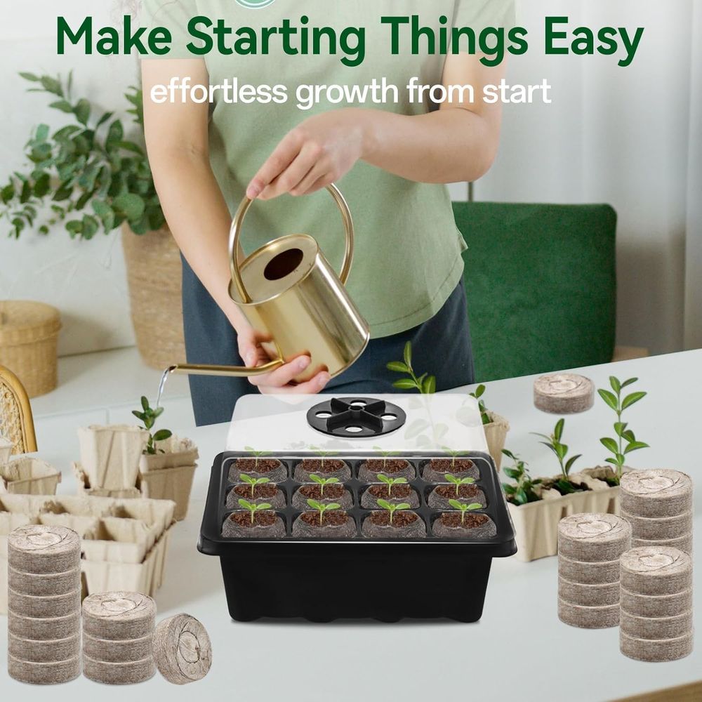 4 Pack Seed Starter Tray with  – обзор и цена Peat Pellet Tray