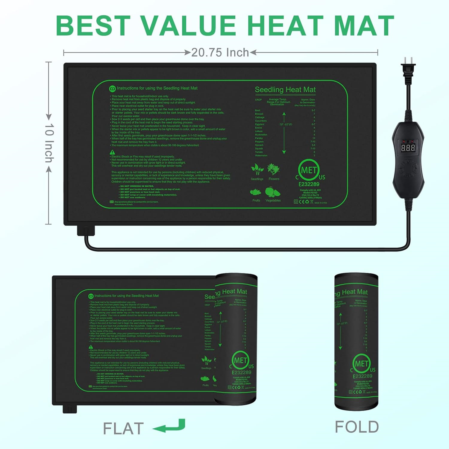 Seedling Heat Mat With Digital – обзор и цена Heat Mat Seedling